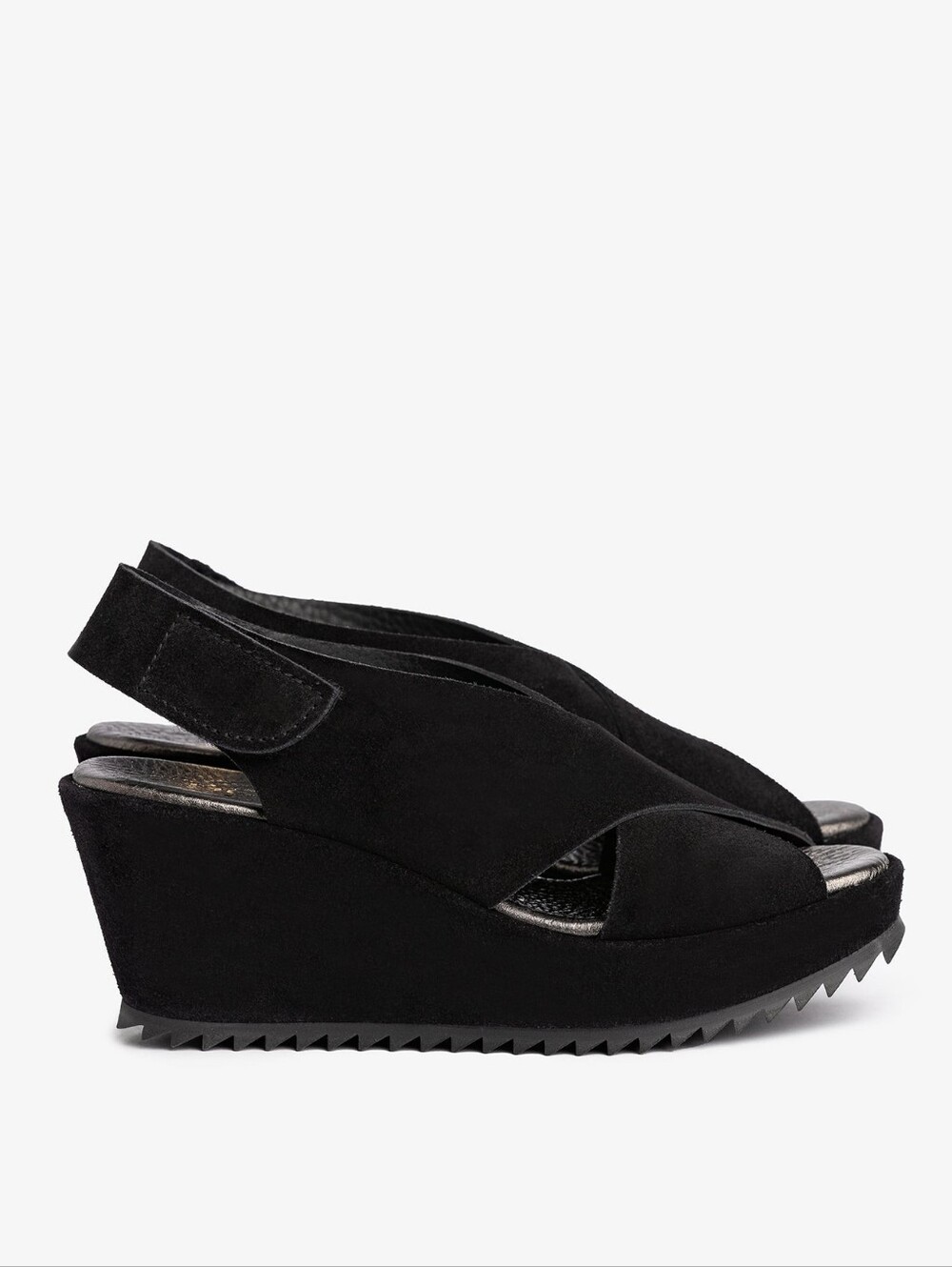 Pedro Garcia Federica Suede Wedge Black Sandals - Picture 4 of 8